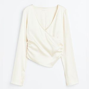 Satin Wrap Blouse